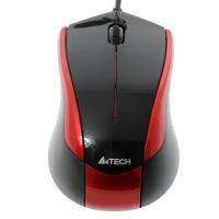 Мышь A4Tech N-400-2 (черный+красн.) USB. 2+1 кл.-кн..провод.мышь