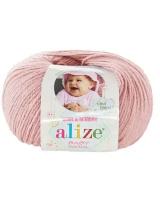 Пряжа Alize baby wool - 8 шт, 161 пудра, 175 м/50г, 40% шерсть, 20% бамбук, 40% акрил /Ализе беби вул/