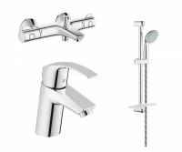 Комплект смесителей для ванной комнаты Grohe Eurosmart с термостатом Grohtherm 800 124422