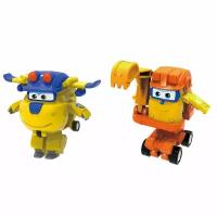 SuperWings Auldey Toys Игрушка из мультфильма Супер Крылья (Super Wings) - Мини-трансформеры 2в1 - Донни и Скуп