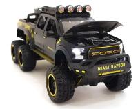 Металлическая машинка "FORD Raptor" с мотоциклом