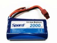 Аккумулятор Li-Ion Spard 2000mAh, 7,4V, 15C, T‐plug для Remo Hobby 1/16, Himoto 1/18, YT18650P