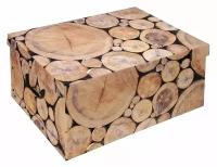 Коробка для хранения деревянные кругляшки, плотный картон, 51х37х24 см, Koopman International M30500300-2