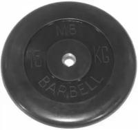 Диск обрезиненный MB Barbell Диск олимпийский d 51 мм чёрный 15,0 кг