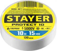 STAYER Protect-10 10м х 15мм 5000В белая, Изоляционная лента ПВХ (12292-W)