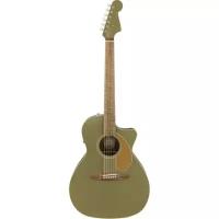 Электро-акустическая гитара FENDER Olive Satin, зеленый