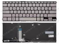 Клавиатура для ноутбука Asus ZenBook UX490UA серебро с подсветкой