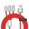 Кабель Baseus 3-in-1 USB Cable of Three Little Pigs USB For M+L+T 3.5A 1.2m Red