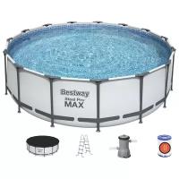 Бассейн каркасный Steel Pro MAX, 457 х 122 см, фильтр-насос, лестница, тент, 56438 Bestway