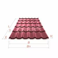 Металлочерепица Монтеррей 0.45мм 80-140г/м2 Полиэстер Металл Профиль