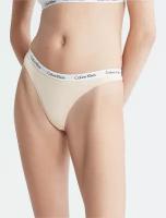 Трусы женские Calvin Klein Carousel Logo Cotton Thong, Кремовый, M