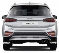 Защита Rival заднего бампера d57 уголки для Hyundai Santa Fe IV 2018-2021