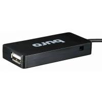 Разветвитель USB 2.0 Buro BU-HUB4-U2.0-Slim 4порт. черный