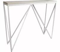 Консольный стол Akur Loft Midland металлокаркас белый / декор беленый дуб