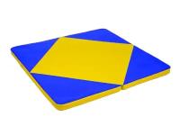 Мат гимнастический складной синий-желтый (115х115х8) (к ДСК Мурзилка и Кубик)