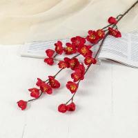 Цветок искусственный"Ветка сакуры" 3*80 см, красная 3534218
