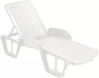Кресло шезлонг, кресло пластиковое, складной стул Шезлонг ReeHouse Pool Белый