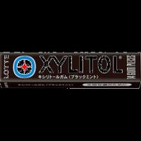 Жевательная резинка Lotte Xylitol Gum Black Mint со вкусом бодрящей мяты / 21 г