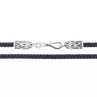 Шнурок на шею (Гайтан для крестика) шелковый с серебряной застежкой SHS3003