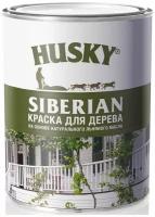 Краска фасадная по дереву HUSKY Siberian полуматовая белая 0,9 л