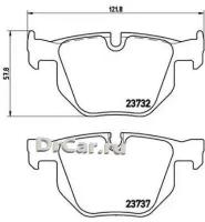 BREMBO Колодки тормозные зад BMW 5 E60