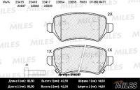 Колодки Тормозные Опель/Opel Astra G/H/Zafira A Задние Semimetallic Miles арт. E110057