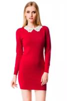 Красное платье с белым воротником Mondigo (6520, красный, размер: 44)