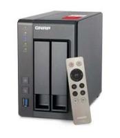 SMB QNAP TS-251+-2G NAS, 2-tray w/o HDD. Quad-Core Intel Celeron J1900 2.0-2.42GHz, 2GB up to 8GB, HDMI-port. 4xUSB, 2xGb LAN