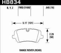 Колодки тормозные HB834Y.645 HAWK LTS Land Rover Range Rover Supercharged задние