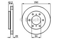 Диск тормозной передний для mitsubishi pajero 2.5tdi/3.2di-d/3.5gdi 00 Bosch 0986478990