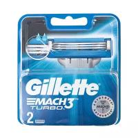 Gillette Сменные кассеты Gillette Mach3 Turbo Aloe, 3 лезвия, 2 шт