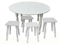 Обеденные столы Система Мебели Комплект СМ ДСП круглый раздвижной белый