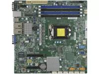 Системная плата MB Supermicro X11SSH-TF-O, 1xLGA 1151, E3-1200 v6/v5, Core i7/i5/i3, C236, 4xDDR4 Up to 64GB Unbuffered ECC/non-ECC UDIMM, 1 PCI-E 3.0 x8, 1 PCI-E 3.0 x2 (in x4), 8 SATA3 (6Gbps) via C236; RAID 0, 1, 5, 10, 1 VGA, 2 COM, TPM header, 2 Sup