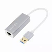 Переходник (адаптер) Vixion USB-RJ-45, 0.2 м, серый