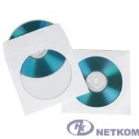 HAMA Конверты для CD/DVD бумажные с прозрачным окошком 100шт (белый) [00062672]