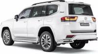 Защита Rival заднего бампера d76+d42 уголки для Toyota Land Cruiser 300 (70 Anniversary) 2021-2021