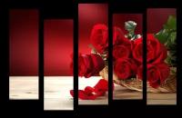 Модульная картина "Букет из красных роз"