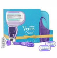 Gillette - Подарочный набор Venus Swirl (Бритва + 2 сменые кассеты + косметичка)