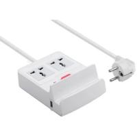 Сетевая зарядка для нескольких планшетов, телефонов с USB GREENCONNECT GC-CSC02 на 3 USB порта + 2 розетки + подставка