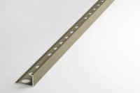 Профиль L-образный алюминиевый для плитки до 12 мм, лука ПК 01-12.2700.04л, длина 2,7м, 04л - Анод бронза матовая