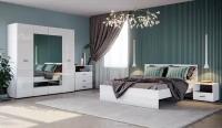 Комплект спальной мебели GLOSS 1 с кроватью 140х200 см, Белый глянец, прямая