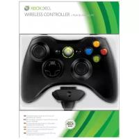 Джойстик беспроводной Wireless Controller (Чёрный) + Аккумулятор + Зарядка (Xbox 360)