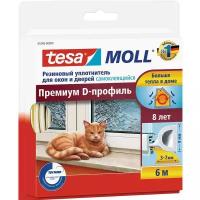 Tesa Уплотнитель резиновый tesa, премиум, D-профиль, 6 м Белый T05393-00102-00