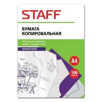 Бумага копировальная STAFF, А4, папка 100 листов, фиолетовая