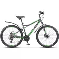Горный велосипед STELS Navigator 710 MD 27.5 V020, рама 16", Антрацитовый/Зеленый/Черный