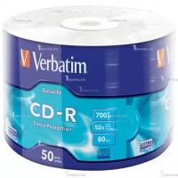 Диски Verbatim CD-R80 Shrink Bulk (50 шт.) 700Mb DataLife 52x (43787)