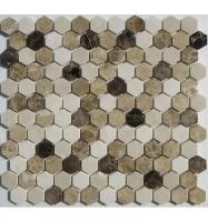 Мраморная мозаика - Hexagon Mix Emperador - 295*280 мм Философия мозаики Hexagon Mix Emperador 295*280 мм Коричневая