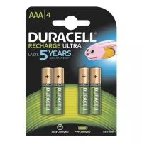 Аккумулятор тип AAA Duracell 900mAh (4шт в блистере) HR03-4BL, уже заряжены, 400 циклов подзарядки