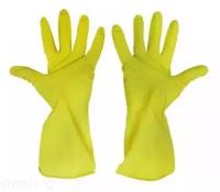 Перчатки хозяйственные латексные XL желтые,12пар