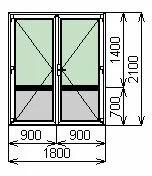 Готовые пластиковые входные двери ПВХ Proplex 1800 х 2100 мм